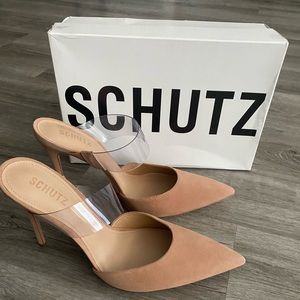 👡NEW! Gorgeous SCHUTZ Nude Mule Sz 11 (fits 10.5)😍